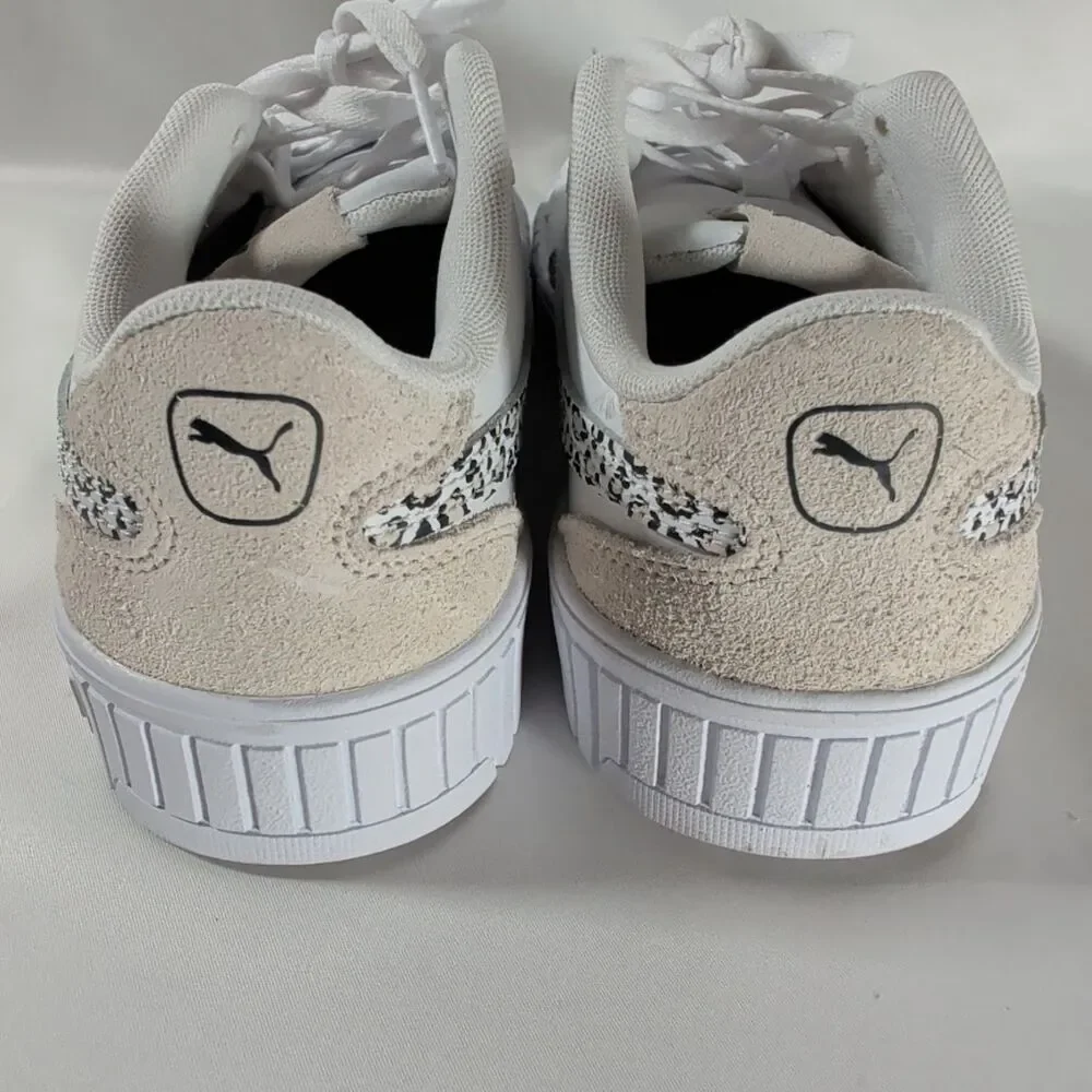 Puma Carina White Leopard Print Sneakers Women's 7 Style 403055-01